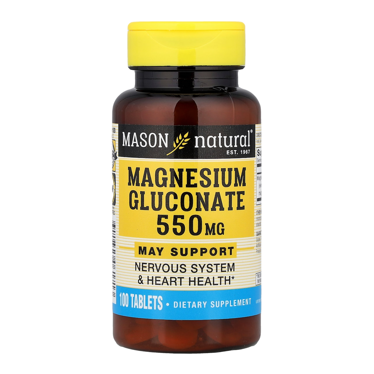 magnesium gluconate 550mg 100 mason natural