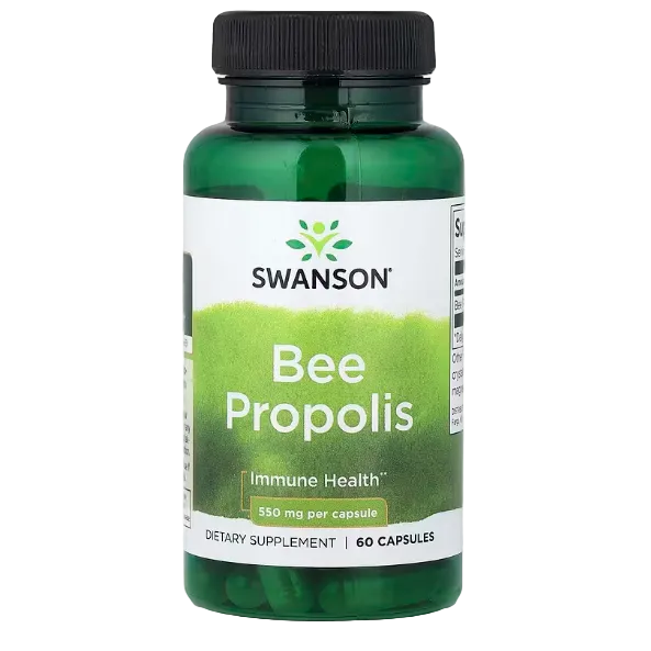 Swanson Bee Propolis – 550 mg, 60 Capsules | Immune Support, Antioxidant & Wellness Formula
