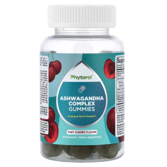 Phytoral Ashwagandha Complex Gummies – Tart Cherry Flavor, 60 Gummies | Stress Support, Mood Balance & Relaxation