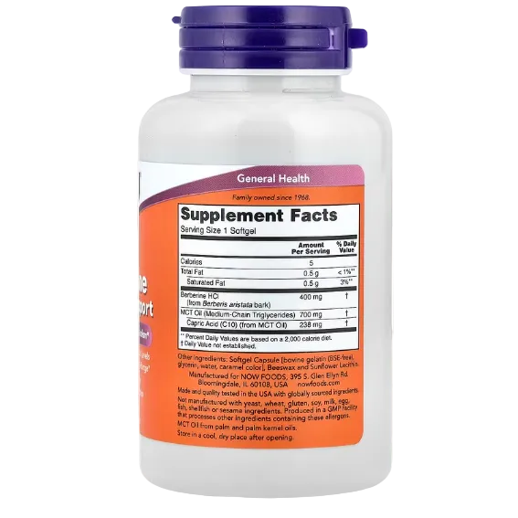 NOW Foods, Berberine Glucose Support, 60 Softgels