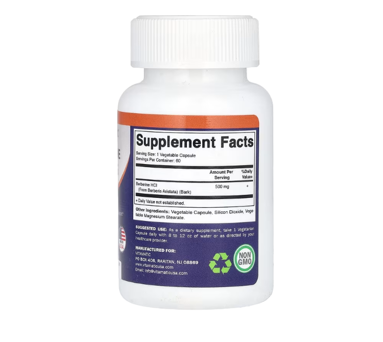 Vitamatic, Berberine, 500 mg, 60 Vegetable Capsules
