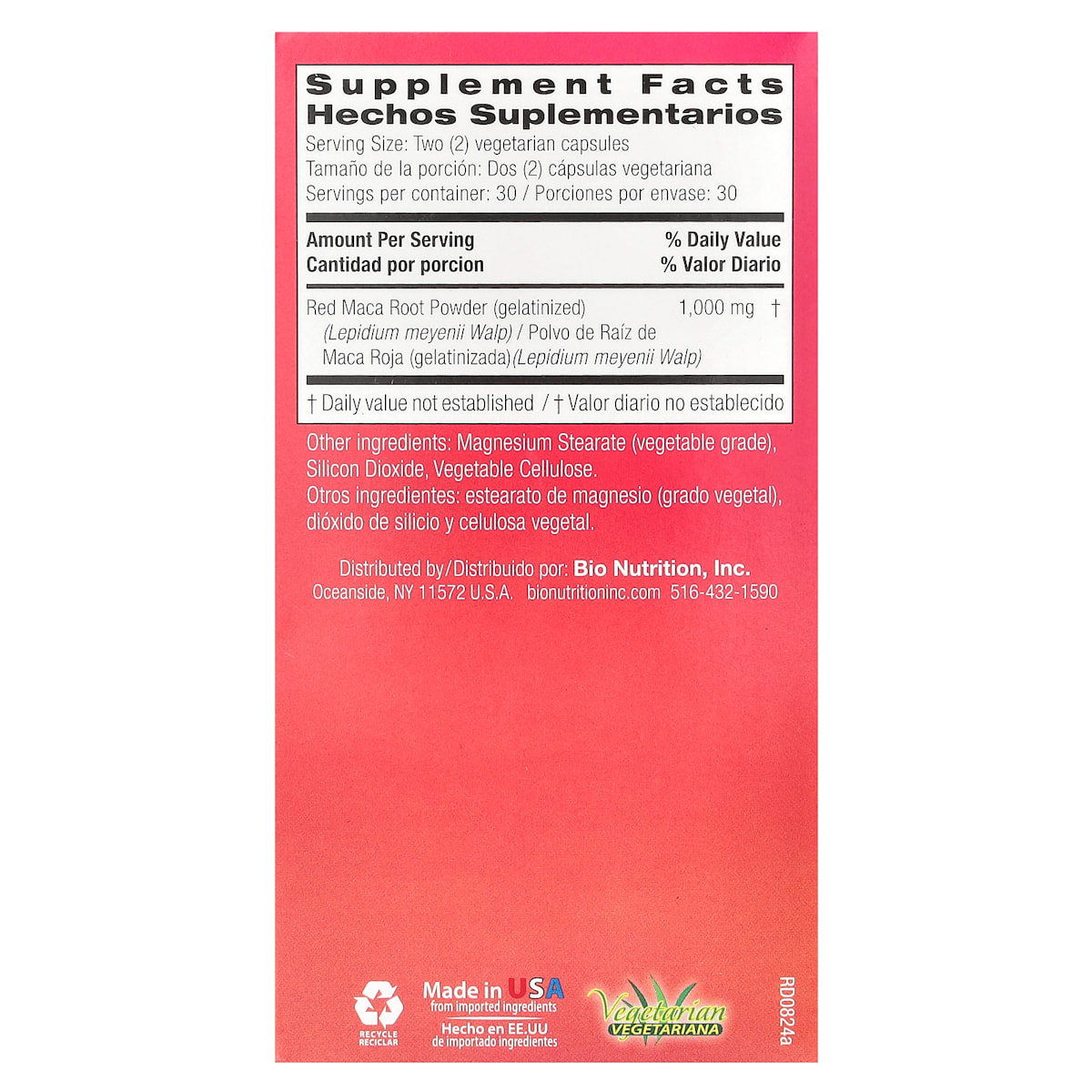 Supplement facts panel