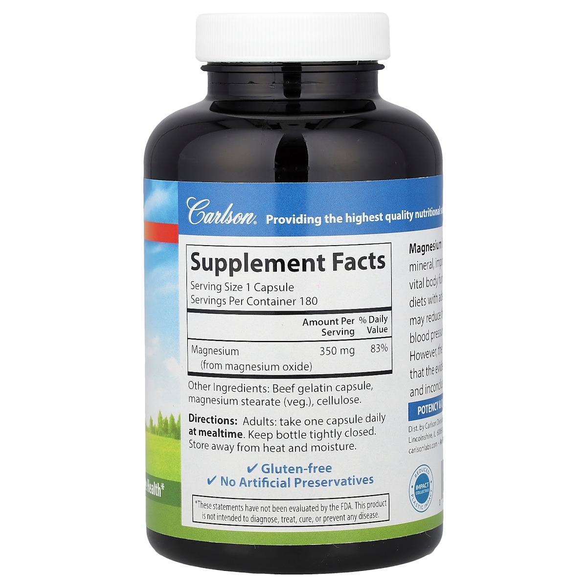 Supplement facts panel