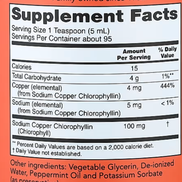 NOW Foods Liquid Chlorophyll Mint 16 fl oz 473 ml