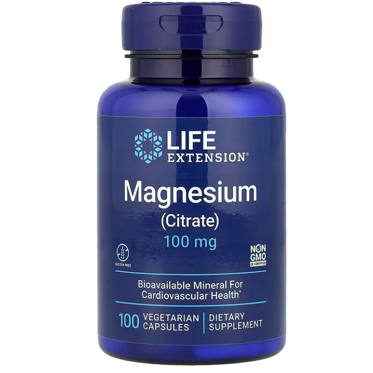 Life Extension Magnesium (Citrate) – 100 mg, 100 Vegetarian Capsules | Muscle, Nerve & Relaxation Support