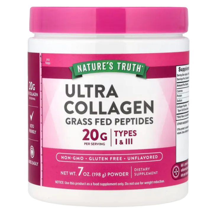 Nature’s Truth Ultra Collagen Powder – Unflavored, 7 oz (198 g) | Hair, Skin, Nails & Joint Support
