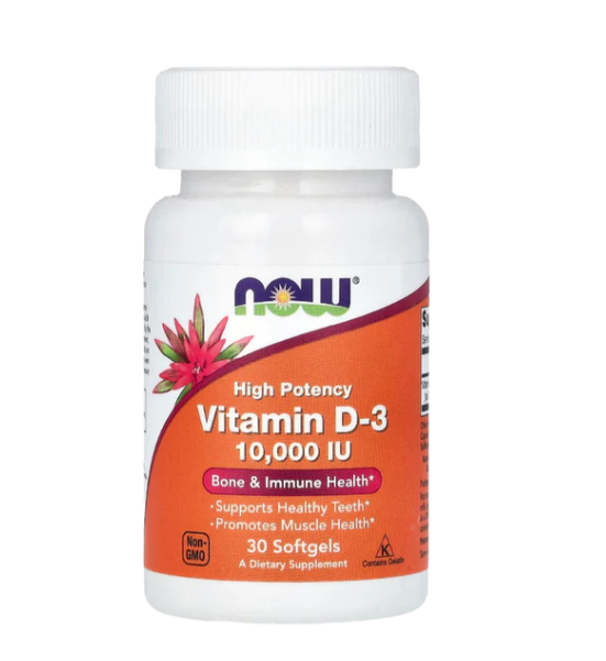 NOW Foods, Vitamin D-3, Max Potency, 10,000 IU, 30 Softgels