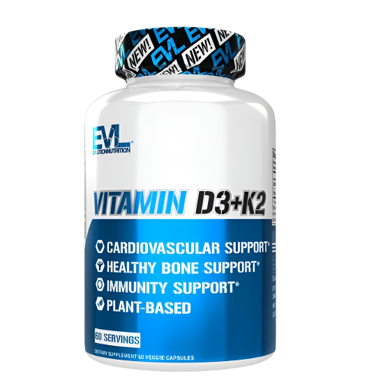 EVL Vitamin D3+K2, 60 Veggie Capsules‏