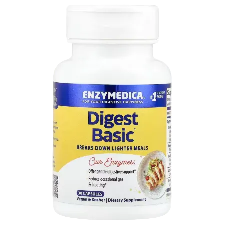 Enzymedica Digest Basic® – 30 Capsules | Daily Digestive Enzyme Support & Nutrient Absorption