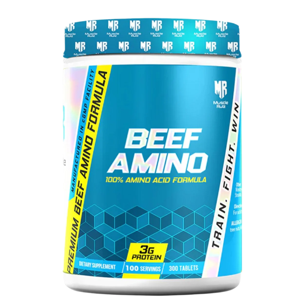 Muscle Rulz 100% Beef Amino, 300 Tablets, Enhance Recovery, Increase Muscle Endurance, 100 Servings