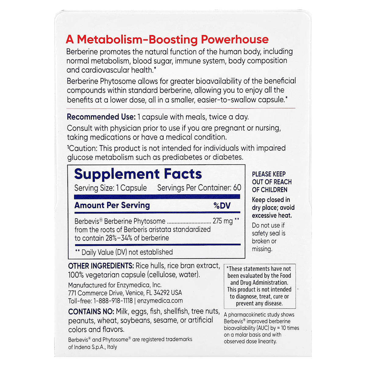 Supplement facts panel
