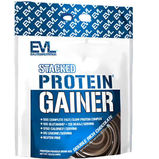 EVLution Nutrition Stacked Protein Gainer – High-Calorie Muscle Building Formula 5.5kg