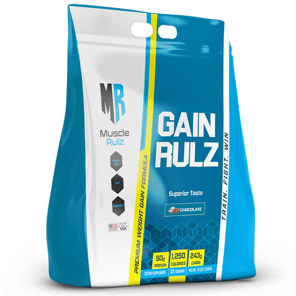 Muscle Rulz Gain Rulz – Mass Gainer Protein Powder | 16 lbs (7.26 kg) | High-Calorie Muscle Growth Formula