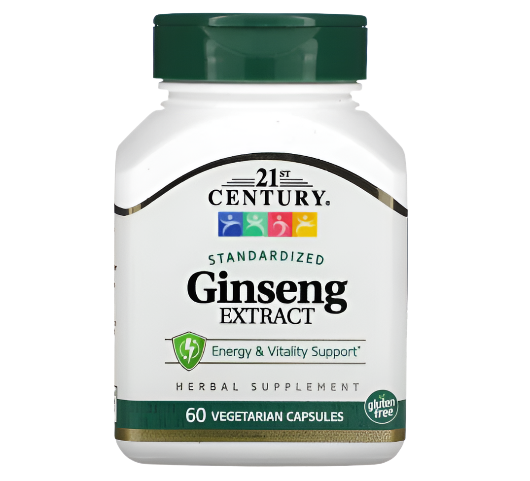 21st Century Ginseng Extract Veg Capsules, 60 Tablets