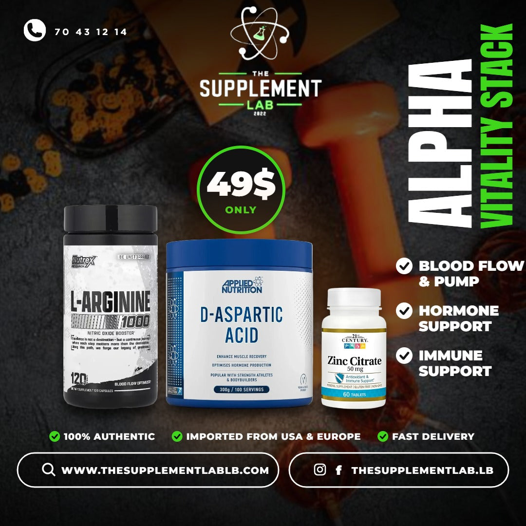 Halloween Deal: L-Arginine 1000 + D-Aspartic Acid + Zinc $49 | The Supplement Lab Lebanon