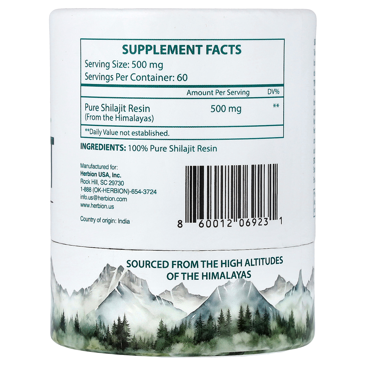 Supplement facts panel