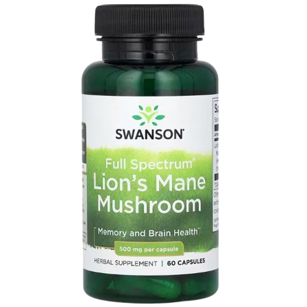 Swanson, Full Spectrum Lion's Mane Mushroom, 500 mg, 60 Capsules