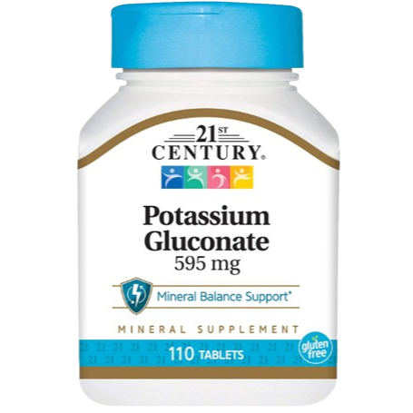 21st Century Potassium Gluconate – 595 mg, 110 Tablets