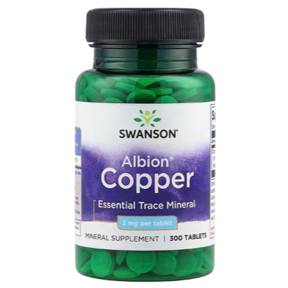 Swanson Albion® Copper – 2 mg, 300 Tablets