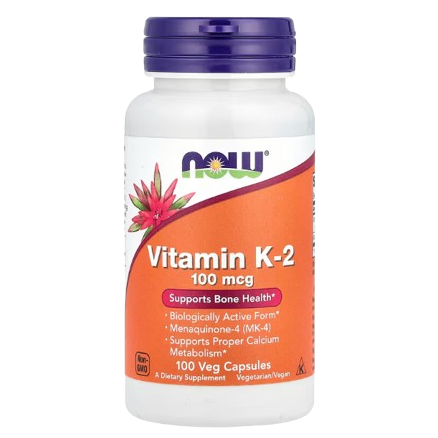NOW Foods, Vitamin K-2, 100 mcg, 100 Veg Capsules