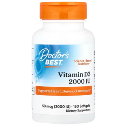 Doctor's Best, Vitamin D3, 50 mcg (2,000 IU), 180 Softgels