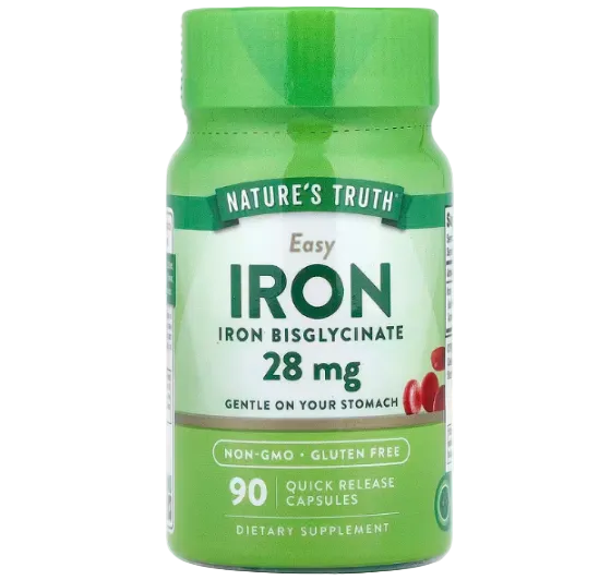 Nature's Truth, Easy Iron Bisglycinate, 28 mg, 90 Quick Release Capsules