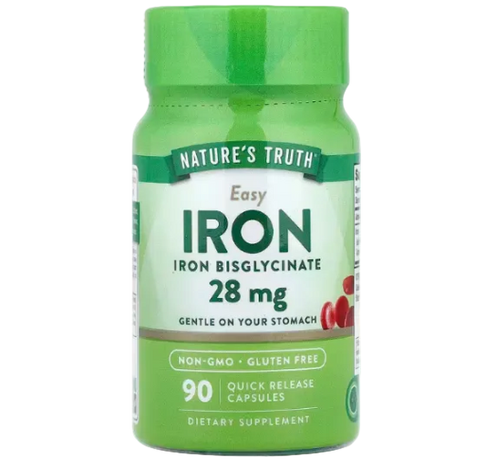 Nature's Truth, Easy Iron Bisglycinate, 28 mg, 90 Quick Release Capsules