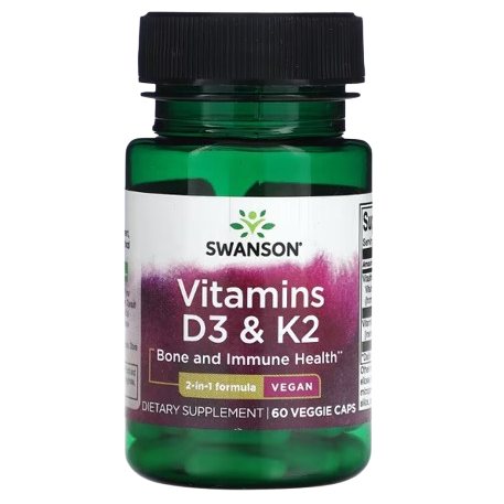 Swanson, Vitamins D3 & K2, 60 Veggie Caps