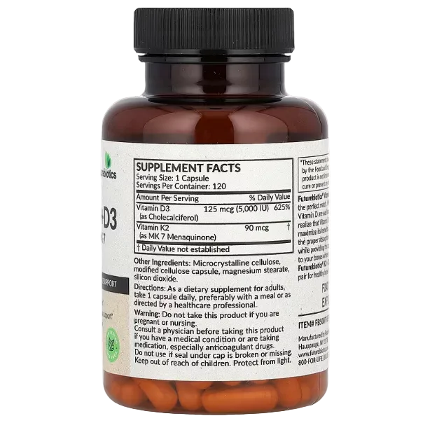 Futurebiotics Vitamin K2 + D3 120 Capsules