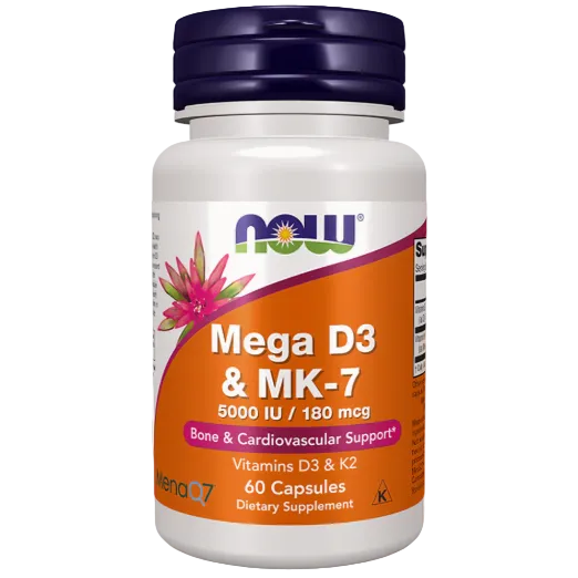 NOW Foods Mega D3 & MK-7 60 Capsules