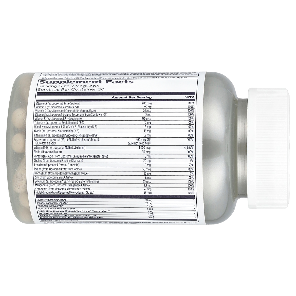 Supplement facts panel