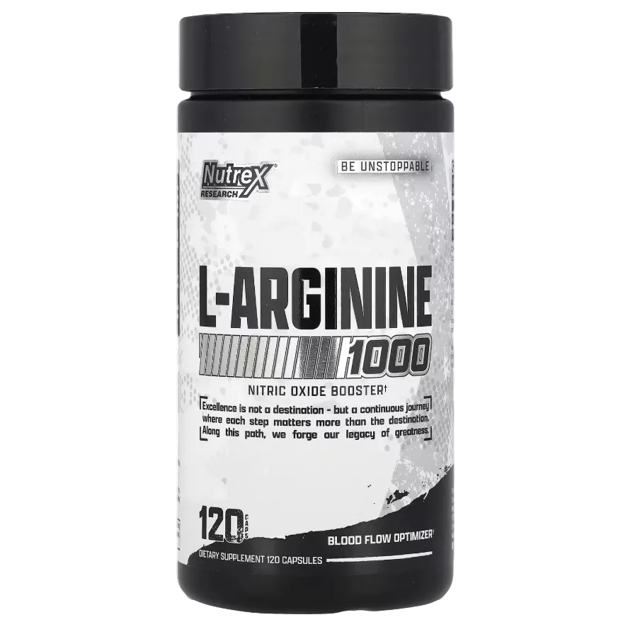 Nutrex Research L-Arginine 1000 – 120 Capsules | Nitric Oxide, Pumps & Blood Flow Support