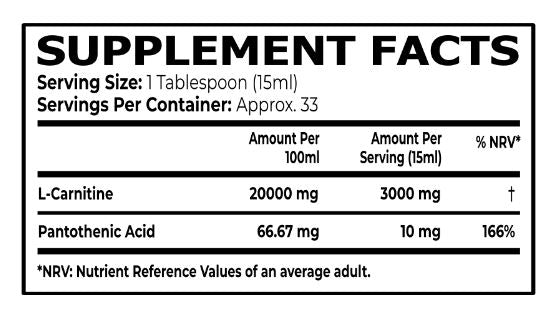 Core Champs L-CARNITINE 3000, 33 Servings