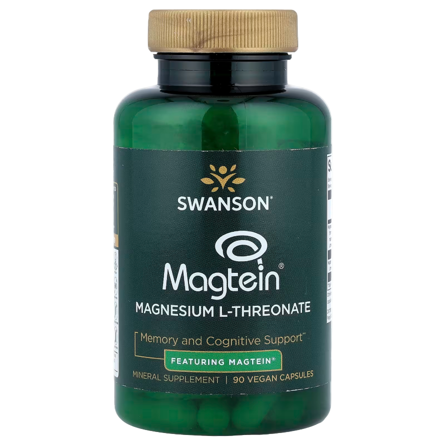 Swanson Magnesium L-Threonate – 90 Vegan Capsules | Cognitive, Memory & Relaxation Support