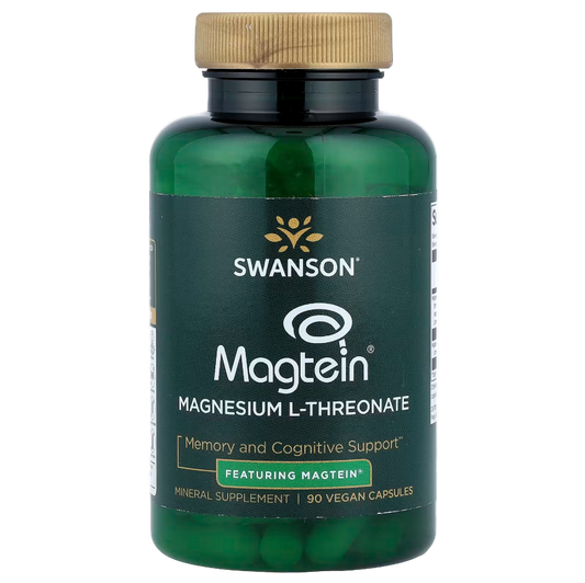 Swanson Magnesium L-Threonate – 90 Vegan Capsules | Cognitive, Memory & Relaxation Support