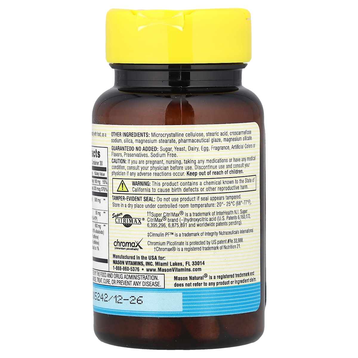 Supplement facts panel