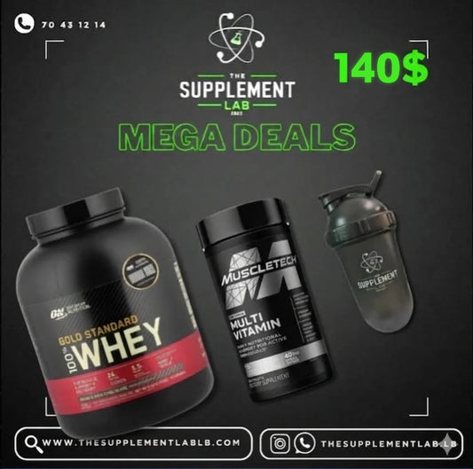 Optimum Nutrition Gold Standard Whey & MuscleTech Multivitamin Mega Deal Stack (140$) | The Supplement Lab Lebanon