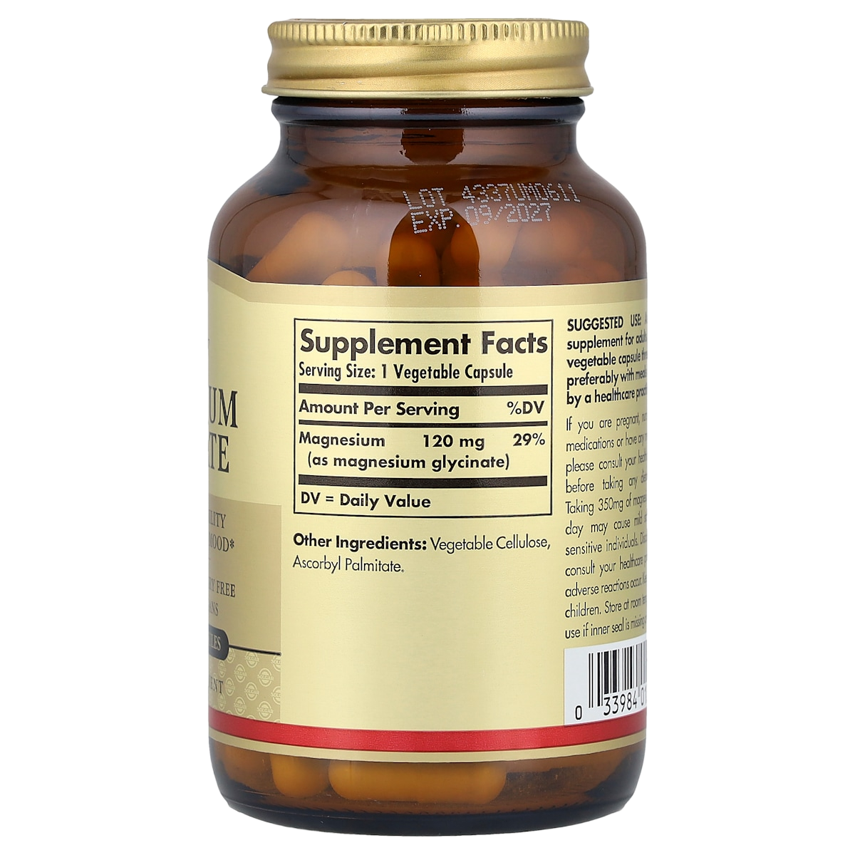 Supplement facts panel