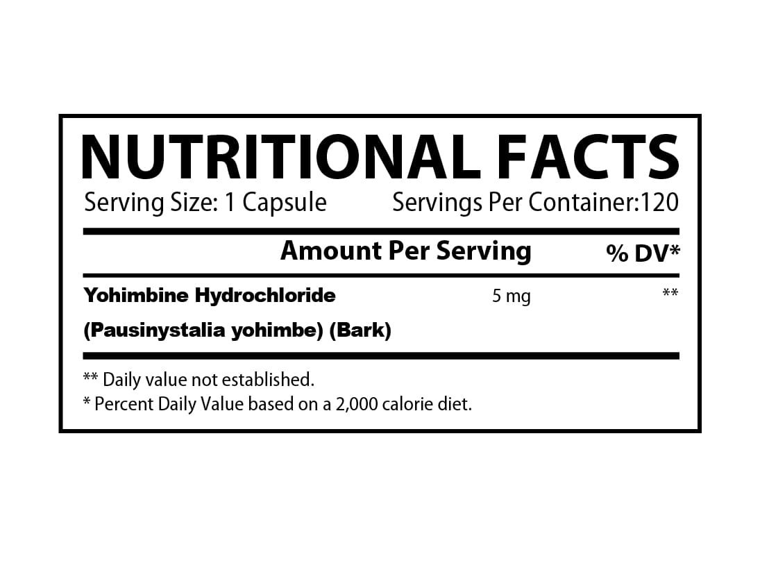 Muscle Rulz Yohimbine – Health Support Formula, 120 Capsules | Energy, Focus & Wellness Support
