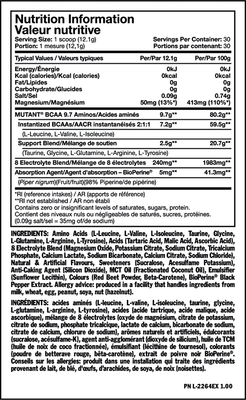 Mutant 9.7G BCAA, 30 Servings