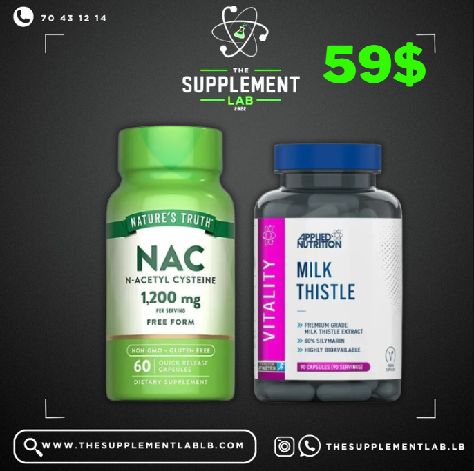 Nature’s Truth NAC & Applied Nutrition Milk Thistle Detox Support Stack (59$)
