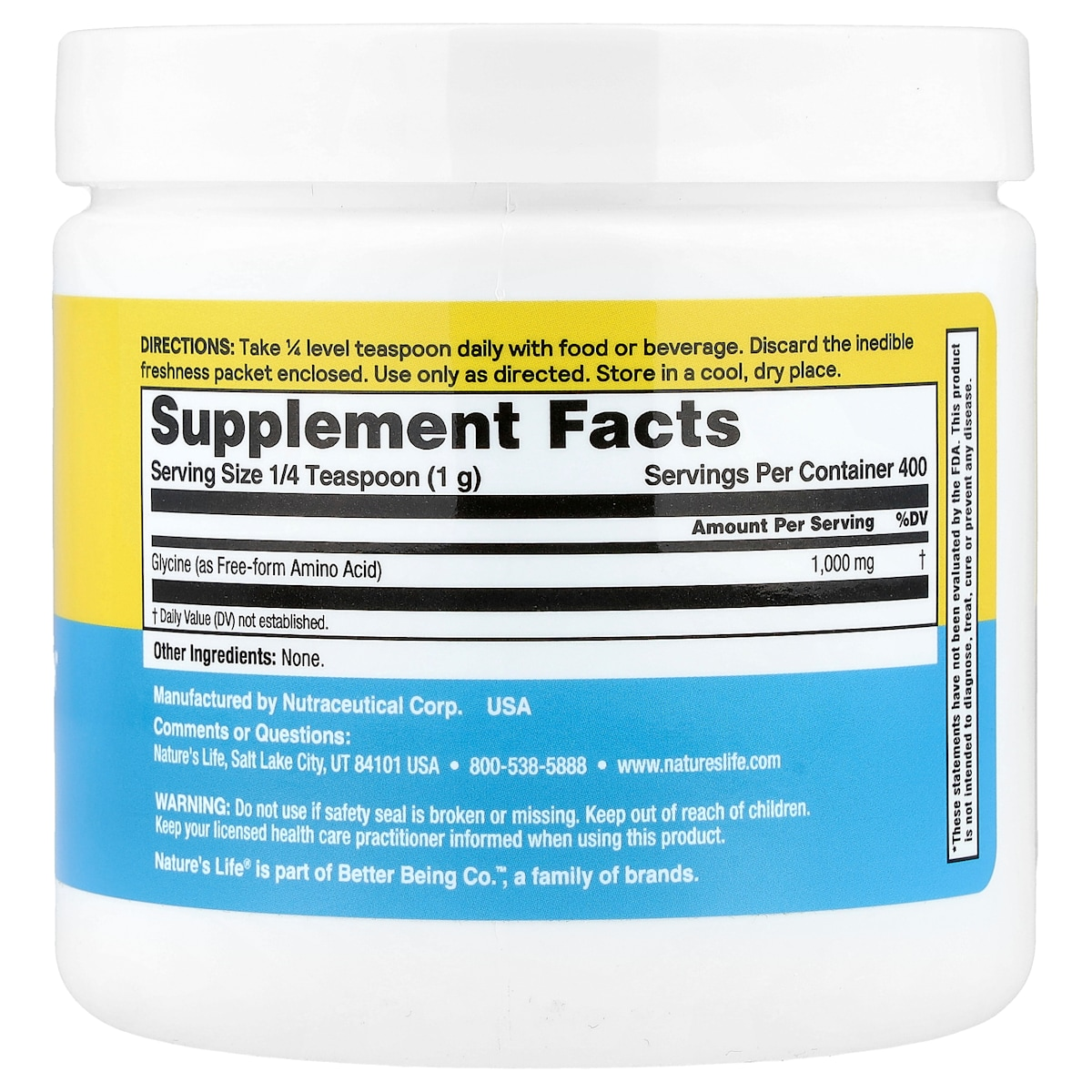Supplement facts panel
