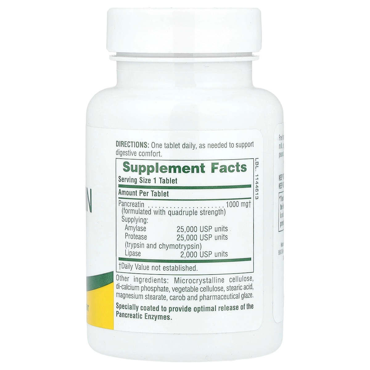 Supplement facts panel