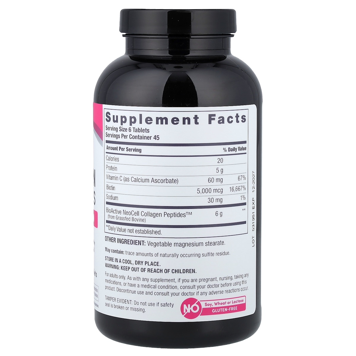 Supplement facts panel