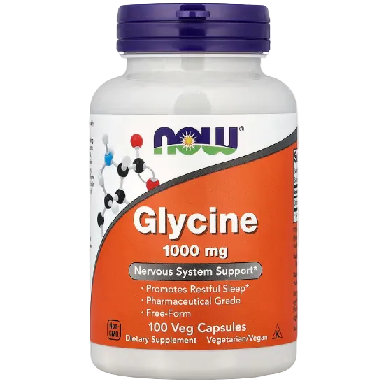 NOW Foods Glycine 1000mg (100 Veg Capsules)