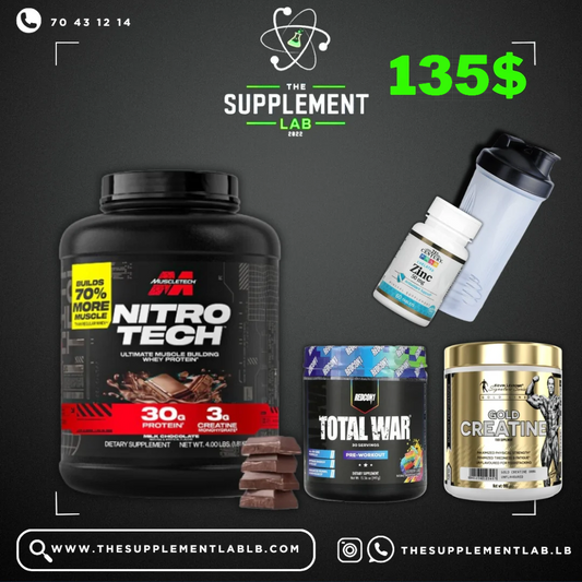 MuscleTech Nitro-Tech & Redcon1 Total War Ultimate Performance Stack (135$) | The Supplement Lab Lebanon