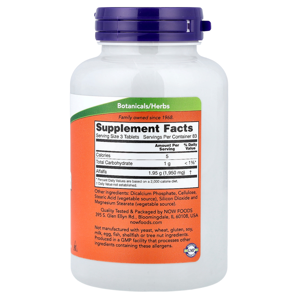 Supplement facts panel