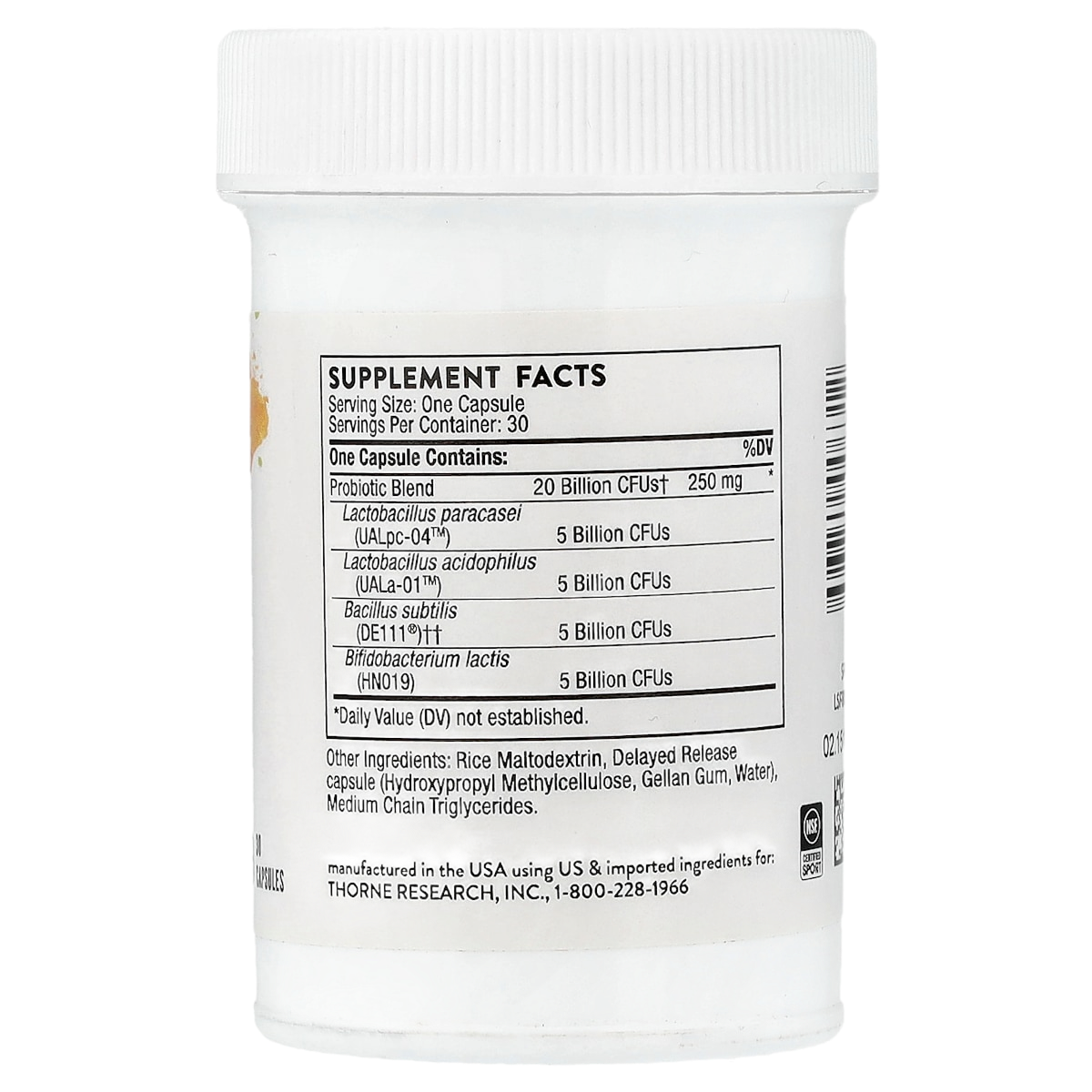 Supplement facts panel