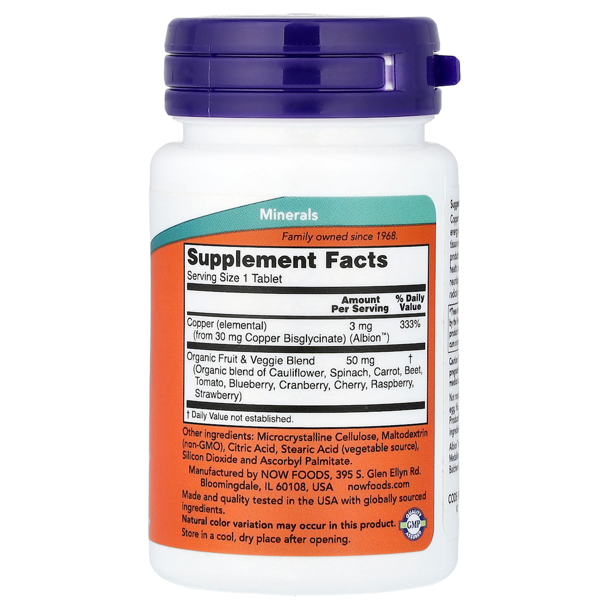 Supplement facts panel