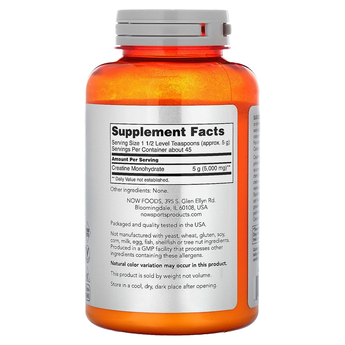 Supplement facts panel